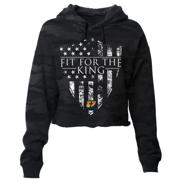 SHIELD FLAG - WOMEN'S CROP HOODIE - $H95YGX$ Thumbnail